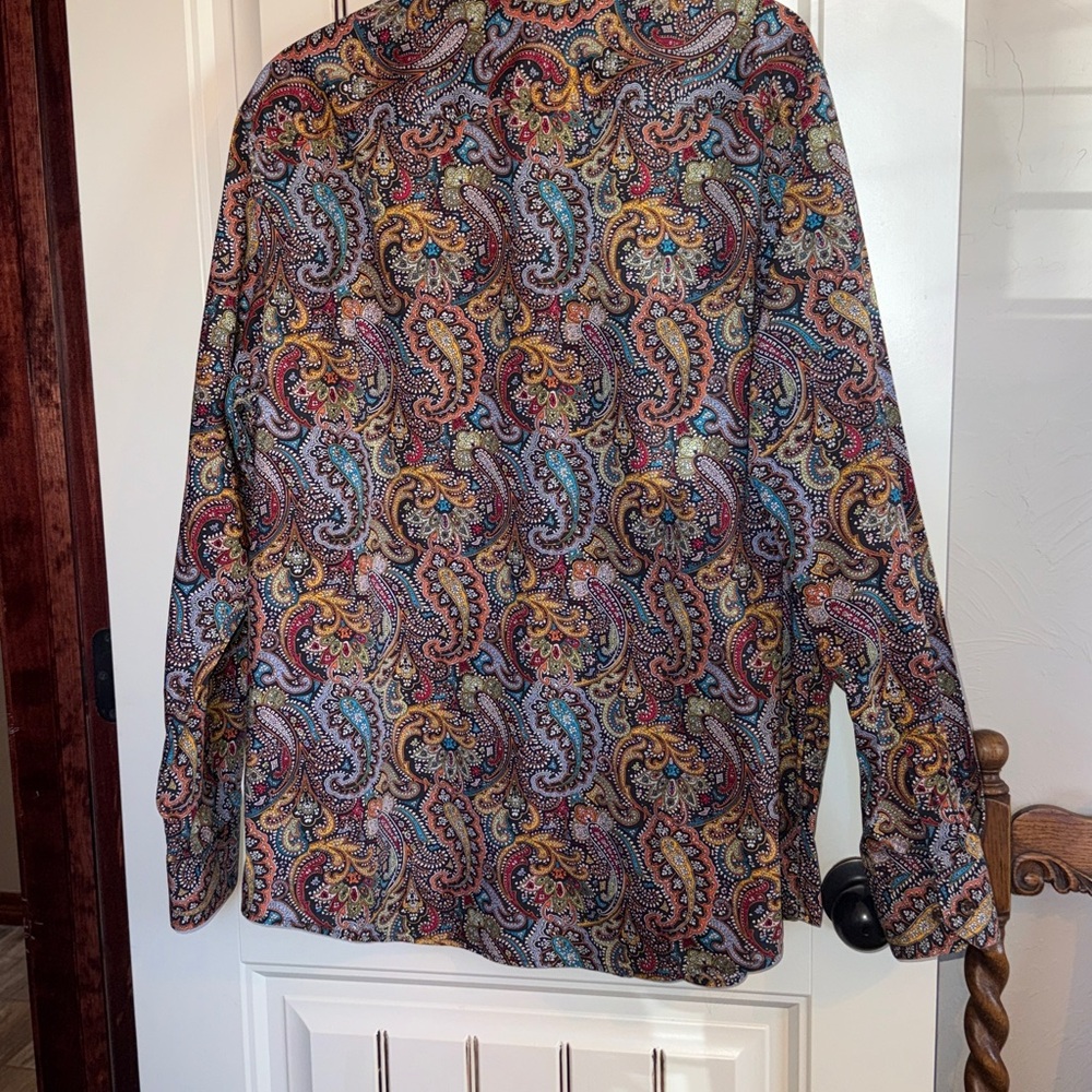 Tassel Elba 100% Cotton Paisley Long Sleeve Shirt in Excellent Condition. Nice! - Picture 7 of 7